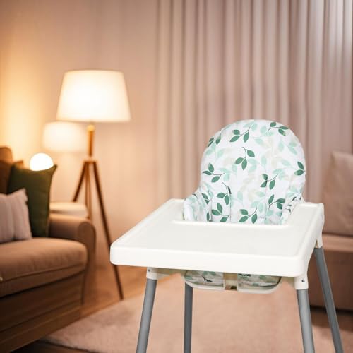 Image of for IKEA High Chair Cushion, High Chair Pad for IKEA Antilop Highchair, Cotton Non-Slip, Soft, Baby Sitting More Comfortable (Green Leaf)