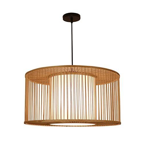 Lanterne suspendue en bambou anti-éblouissement pour lustre cuisine