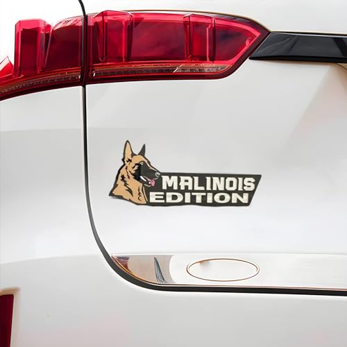 Image of Cute Dog Car Badge Laser Cutting Car Emblem,Funy 3D Acrylic Dogs Badge Rated Car Emblem Automotive Badge Decals and Stickers for Car, Truck, Rv, Boat Exterior Decoration (Belgian Malinois)