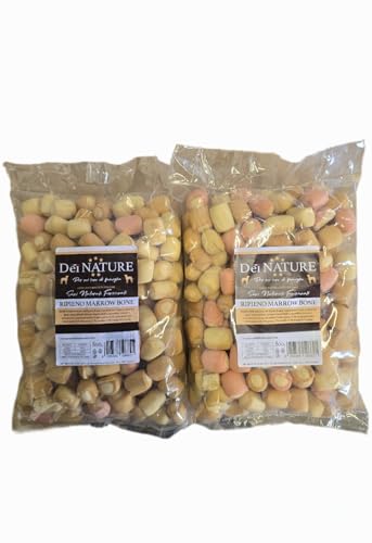 Dei NATURE Biscotti per Cani Ripieno Marrow Bone, 2 confezioni da 800g - Gusto Carne,Snack per cani- Premio per cani
