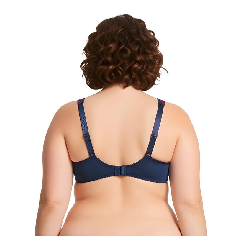 Image of Curve Muse Minimizer Unlined Underwire Bra with Lace Embroidery-2 Pack