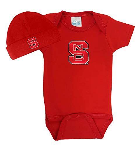 Future Tailgater North Carolina NC State Wolfpack Baby Onesie and Hat Set (6 Months) Red