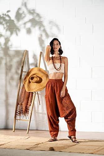 The Veshti Company Women's Printed Harem Pants - Boho Yoga Baggy Pants with Elastic Waist & Drawstring, Hippie Lounge Pants2