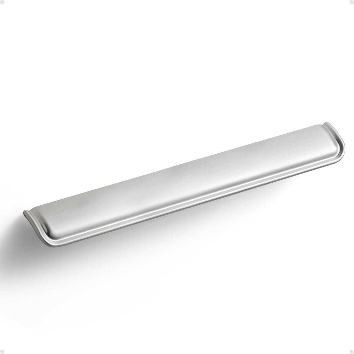 SORWDUERM 2 Pack 6.3 lnch(160mm) Brushed Nickel Cabinet Cup Pulls Kitchen Hardware Cabinet Handles Drawer Pulls Bathroom Cupboard Drawer Handles