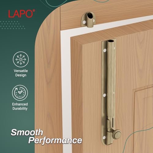 Image of LAPO 6 Pack Heavy Duty Stainless Steel Tower Bolt 8 Inch, Tower Bolt for Main Door and Bathroom, Kundi Door Latch for Bedroom, Chitakni, Tower Bolt for Home,Windows (Antique Finish, 6 Pieces)