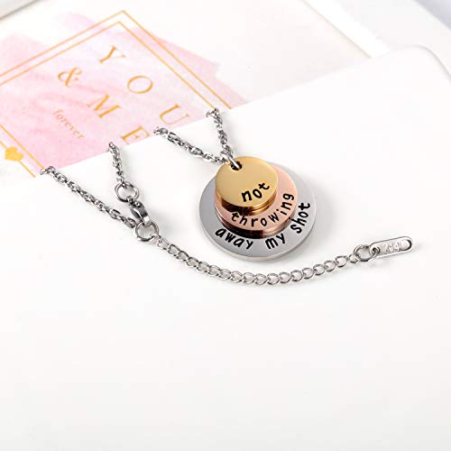 Ukodnus Not Throwing Away My Shot Tri-Layer Necklace for Teen Girls Hamilton Gifts Broadway Musical Inspired Jewelry (Necklace)3