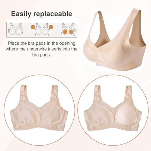 Image of Yolev 12 Pairs Bra Inserts Pads Triangle Removable Sports Bra Pads Inserts Bras Cups Insert Replacement