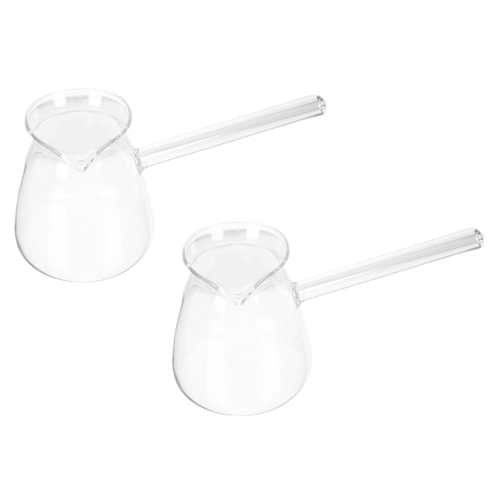 Hemobllo 2 Stück Hitzebeständige Teekannen aus Glas mit Seitlichem Griff 450ml Kapazität Einfach zu Befüllen Geeignet für Zuhause und Restaurant Zufälliger Stil