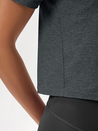 Image of ODODOS Women's Performance Cropped Tee Ultra Soft odSTRATUM Tech Short Sleeve Relaxed Top Crew Neck T-Shirts