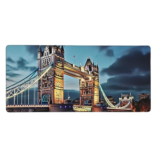 Tapis de souris étendu motif Tower Bridge avec surface lisse 90 x 40 cm