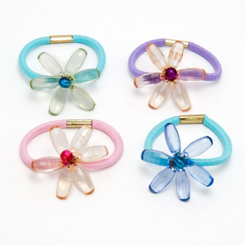Set of 4 Handcrafted Hair Rubber Bands (India)