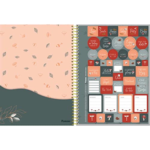 Kit de Cadernos, Foroni, Universitário, 10 Matérias, Capa Dura, Magic Land, 160 Folhas, Pacote com 4