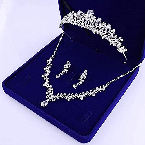 Diadème diadème et collier Ladiehair parure de bijoux strass couronne de mariage