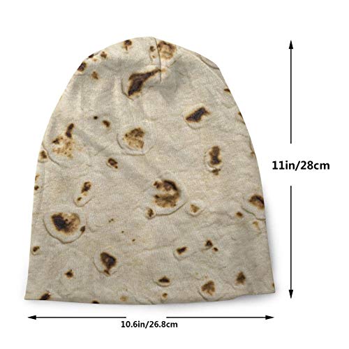 image for N A Skull Cap Unique Tortilla Taco Wrap Texture Print Beanie Hat Caps 