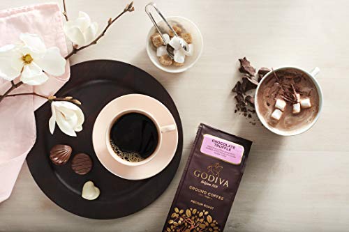 Godiva Chocolatier Medium Roast Ground Coffee, Made With100% Arabica Beans, Chocolate Truffle Flavor, 10 Ounce Gift Bag #TOP1
