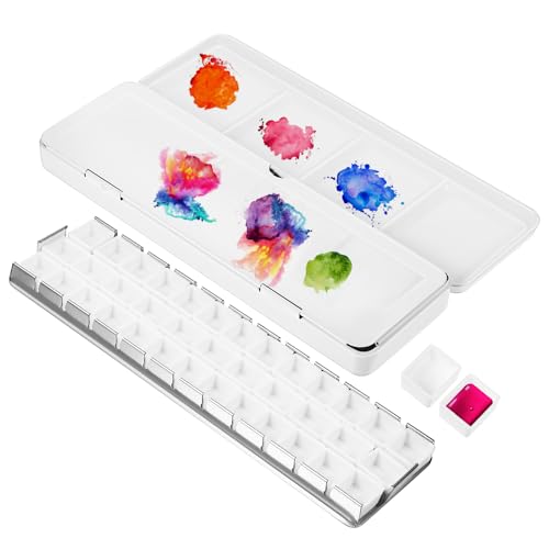VILLCASE Watercolor Palette, Watercolor Pigment Paint Box for DIY Watercolor Oils Painting Sketching Travel Case Art Drawing Supplies