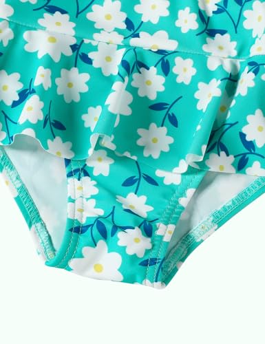 Image of DREAM BUS Toddler Girls Long Sleeve Swimsuit 3 Piece Rashguard Set with Bikini Top Baby Girls Bathing Suit Swimwear