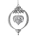 Inspired Silver - God Daughter Charm Ornament - Silver Pave Heart Charm Holiday Ornaments with Cubic Zirconia Jewelry