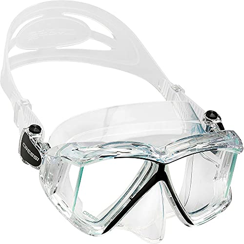 Kit de Mergulho Máscara+respirador Cressi Pano 4 + Tao Semi Dry + Anti Fog Sea Gold + Strap - Transp