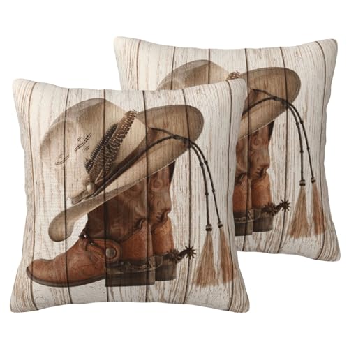 VIREOTHIA Western Cowboy Boots Pillow Covers 18x18 Set...