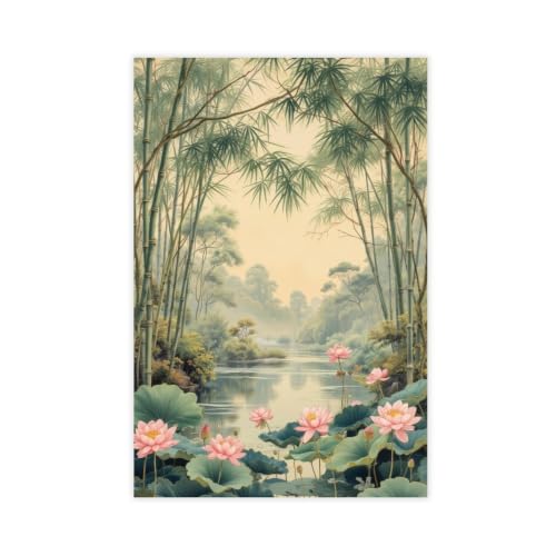 Toile aquarelle nénuphars 40x61 cm pour la déco de chambre