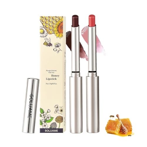 Pintalabios Honey Lipstick Black Lipstick Bálsamo Labial con Color Tonificado para todos los tonos de piel. Colores versátiles e hidratante labios miel (1,9 g x 2)