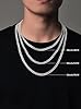 LOLIAS 925 Sterling Silver Chain Mens 5mm Sturdy Cuban Silver Necklace and Bracelet Set Curb Chain for Men Hypoallergenic Mens Chain Necklace Men's Jewellery for Boy 22 Inch #3