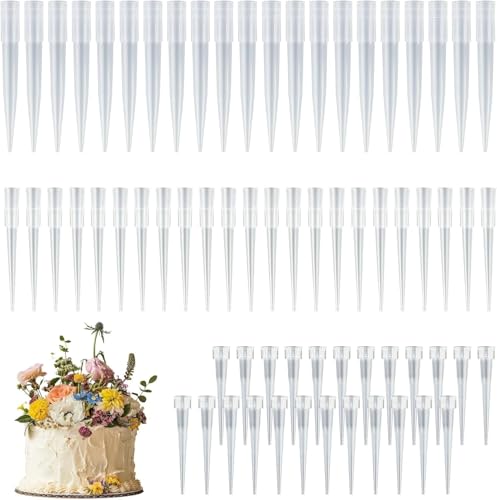 210 tubos de flores para decoración de tartas, flores, fácil arreglo de flores para decoración de tartas, 3 tamaños