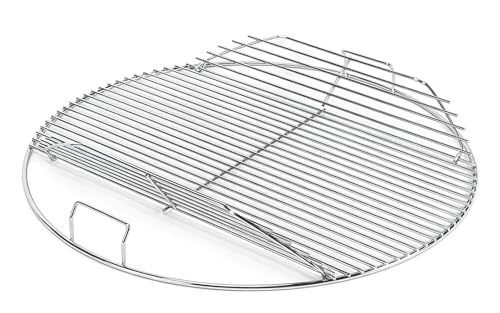 QuliMetal 54 6cm Rundes Klappbares Grillrost aus Passend für Weber 57 cm Holzkohlegrill One-Touch Master-Touch Bar-B-Kettle Smokey Mountain Cooker 7436