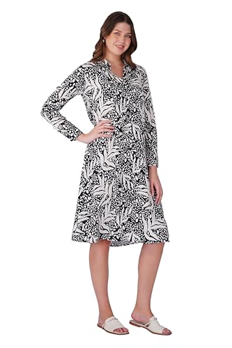 Image of Midi Dress for Women | Rayon A-Line Dress with Pockets | Casual Western Dress for Women | Comfortable Everyday Wear