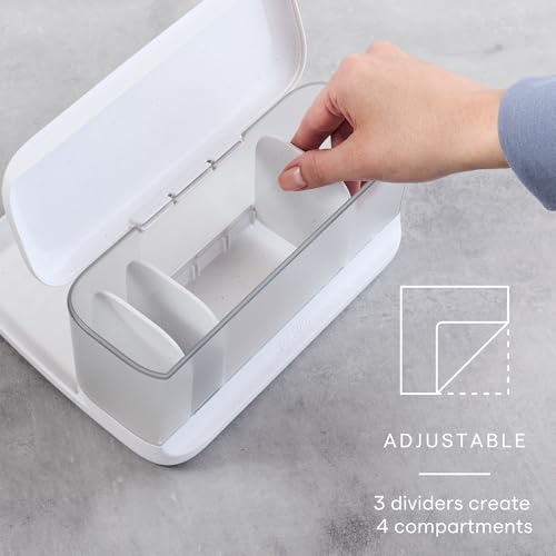Rangement lavabo encombré avec le plateau de comptoir YouCopia à séparateurs