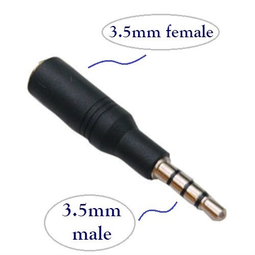 D & K Exclusives Black 3.5mm Headphone Adapter Jack for iPhone 4, 4G, 5, 5S 5C Samsung Galaxy S3, S4, Note 2, Note 3, iPad,Tablets