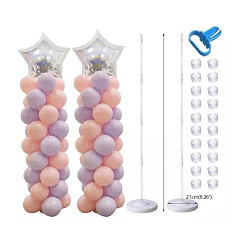Kit Colonna di Palloncini Decorazione di Torre di Palloncini in Plastica per Feste di Compleanno, Matrimoni, Feste di Natale