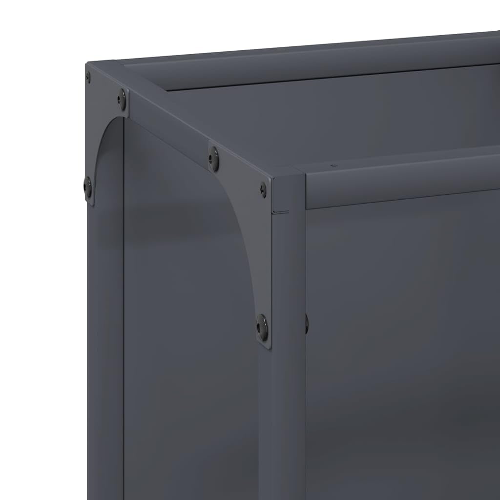 Brennholzregal Anthrazit 25x25x80 cm aus Kaltgewalztem Stahl - Robustes Kaminholzregal mit Großem Fassungsvermögen für Effiziente Holzlagerung und Optimale Luftzirkulation
