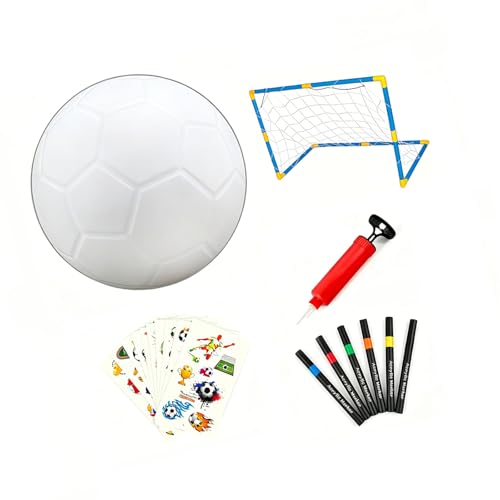Ballon de football en peinture et but mobile pour activité créative enfant