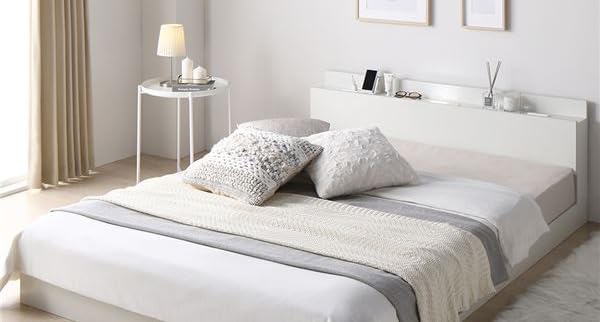 ベッド セミダブル ベッドフレームのみ ホワイト 低床 ロータイプ