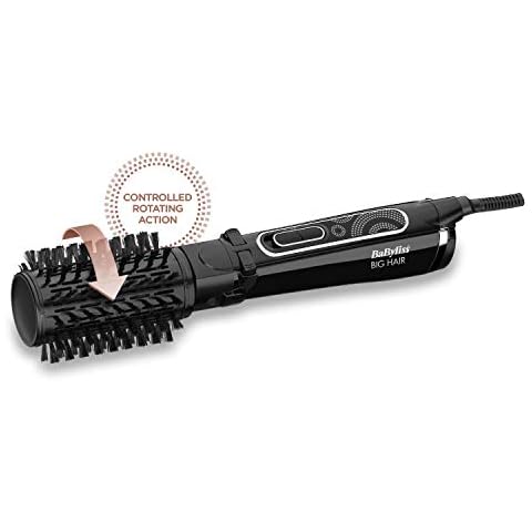 BaByliss Big Hair Rotating Hot Air Styling Brush, Black, 50 mm Cover