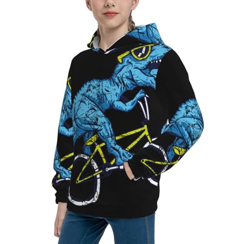 Fun Riding Dinosaur Kid Hoodies Boys Sweatshirts Girls Pullover with Pocket2