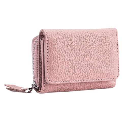 Women Wallets Genuine Leather Purse Women Card Holder Zipper Wallet For Coin Purse Short(Black)