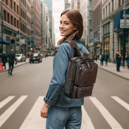 Image of Convertible Sling Bag Crossbody Backpack, Bags with Headphone Jack Shoulder Bag
