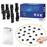 Magnetspiel mit Schnur, Strategisches Spiel mit 20 Magnetsteinen für Erwachsene & Familie, Kompaktes Tisch- und Reisespiel mit starken Magneten
