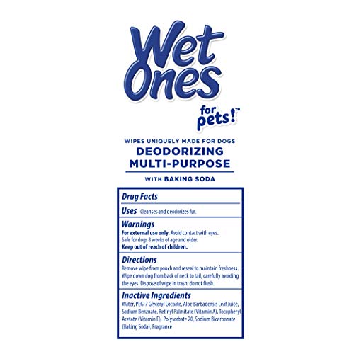 Wet Ones for Pets Deodorizing Dog Wipes with Baking Soda, Tropical Splash, 100 Count - image 7