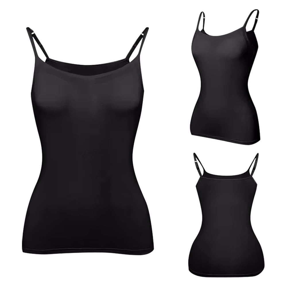 Camiseta de Tirantes para Mujer con Sujetador Incorporado y Tirantes Finos Ajustables, Camisetas Deportivas sin Mangas, Ropa Interior básica