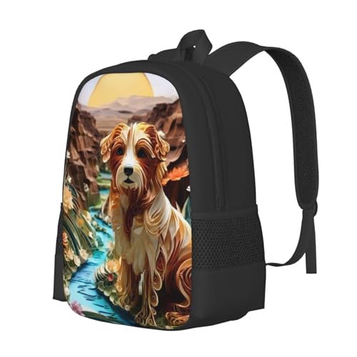 Commuter Unisex Dog River Flowers Canyon Backpack Spacious Compartments for Work Essentials Casual Outings & Trips 17 Inch2