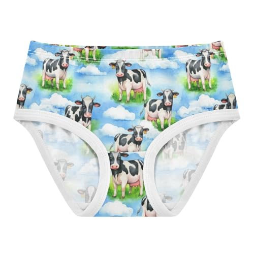 Joisal Girls Underwear Toddlers 2t Cotton Cute Panties Girl Fancy Kids Briefs Undies Cute Black White Cows