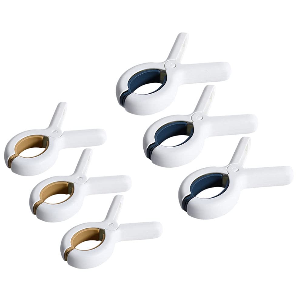 Healifty 6pcs Clothes Hanging Clamp Laundry Clips Clothespins Pegs Hanger for Outdoor Kitchen Food Bag Holder Assorted Color
