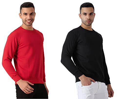 Image of MALENO Men Stylish Full Sleeves Red & Yellow Sweat Shirt