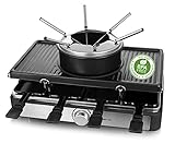 number_of_pieces; 26 Emerio RG-124930 Partyspaß für bis zu 8 Personen mit Dieser 3-in-1-Kombination aus Raclette Grill und Käse vielfältiges Grillvergnügen inkl. 8 Pfännchen 8 Spachtel 6 Fondue-Gabeln-> BPA frei, Schwarz