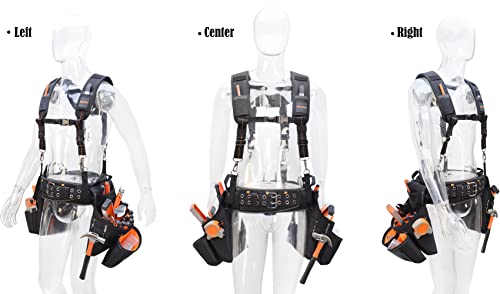 Image of WELKINLAND 39Pockets Tool belts for Men with Suspenders, Roof Tool Belt