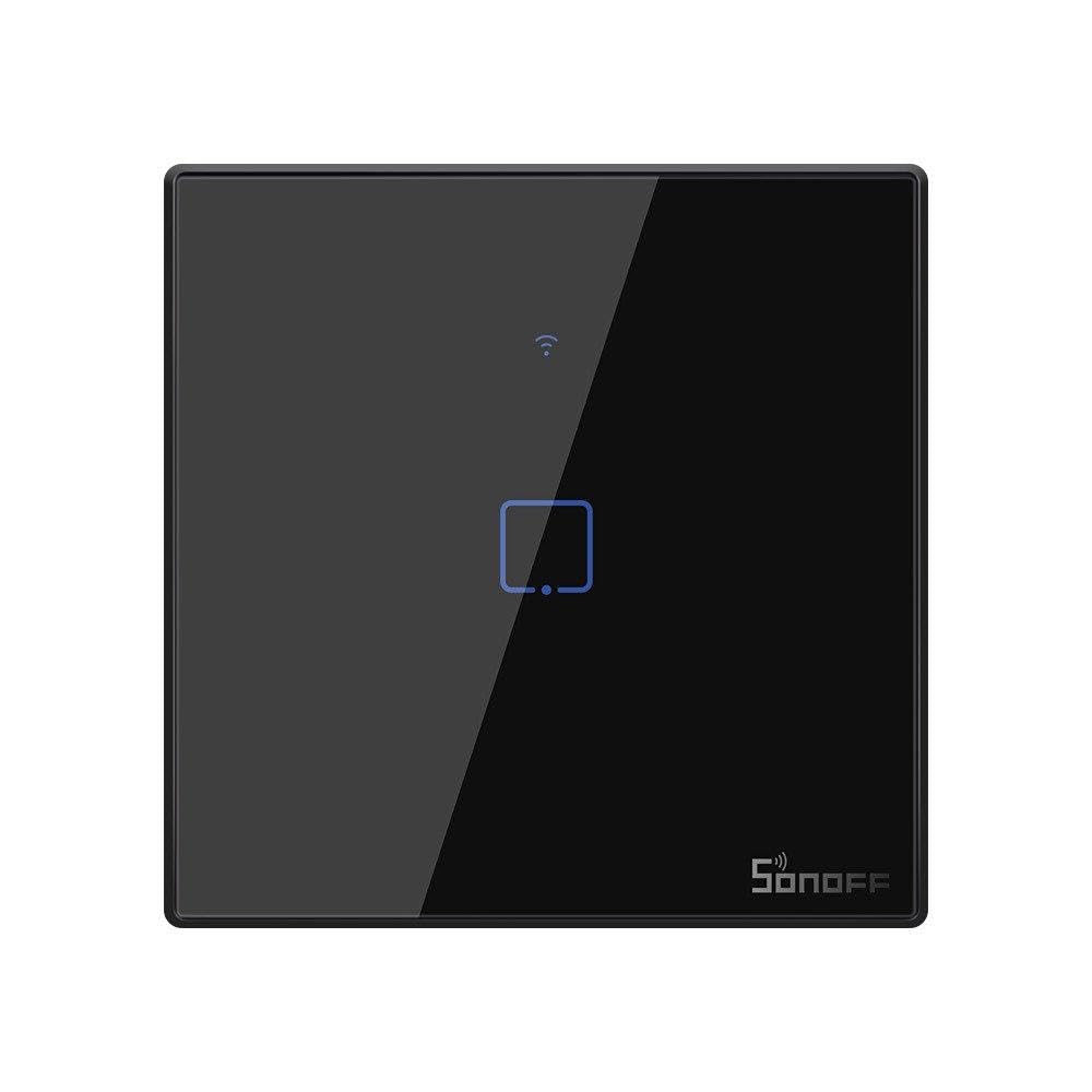 Interrupteur intelligent Wi-Fi T3EU1C-TX Sonoff commutateur tactile mural noir
